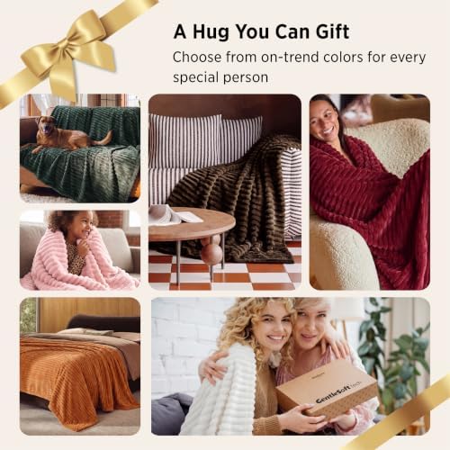 Bedsure Soft Full Size Fleece Blankets for Bed Orange 84"x90"