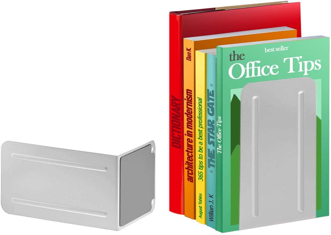 Steel Metal Book Ends Storage / 10 Cm x 11,5 Cm x 17,5 Cm / White