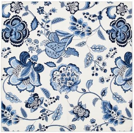 Taran Living Set of 12 Blue Cloth Napkin, Floral Print on 100% Cotton, Absorbent Napkin for Everyday Dining, Guest Dinners, 18X18 inch, Soft and Washable.
