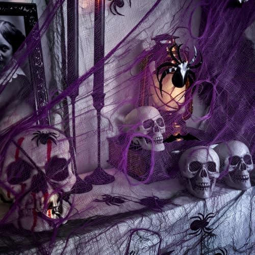 410 x 80 in Halloween Creepy Cloth for Yard and Outdoor Decorations,Purple