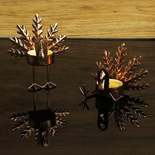 SAND MINE Metal Turkey Tea Light Candle Holders, Thanksgiving Candle Holder, Turkey Candle Holder, Metal Candle Holder, Thanksgiving Home Table Decoration (6)