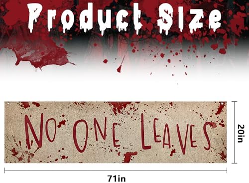71" x 20" Halloween Bloody Banner, Extra Large Halloween Yard Sign Banner