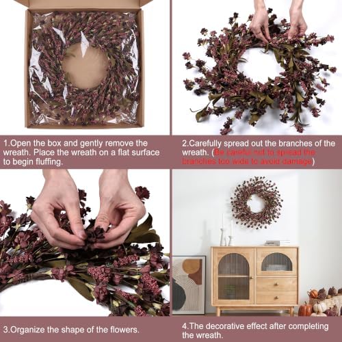Artgar Fall Wreath, 24 Inch Fall Wreaths for Front Door