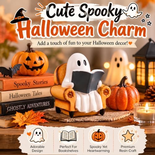 Halloween Decorations Indoor Ghost Reading Book Ghost Decor