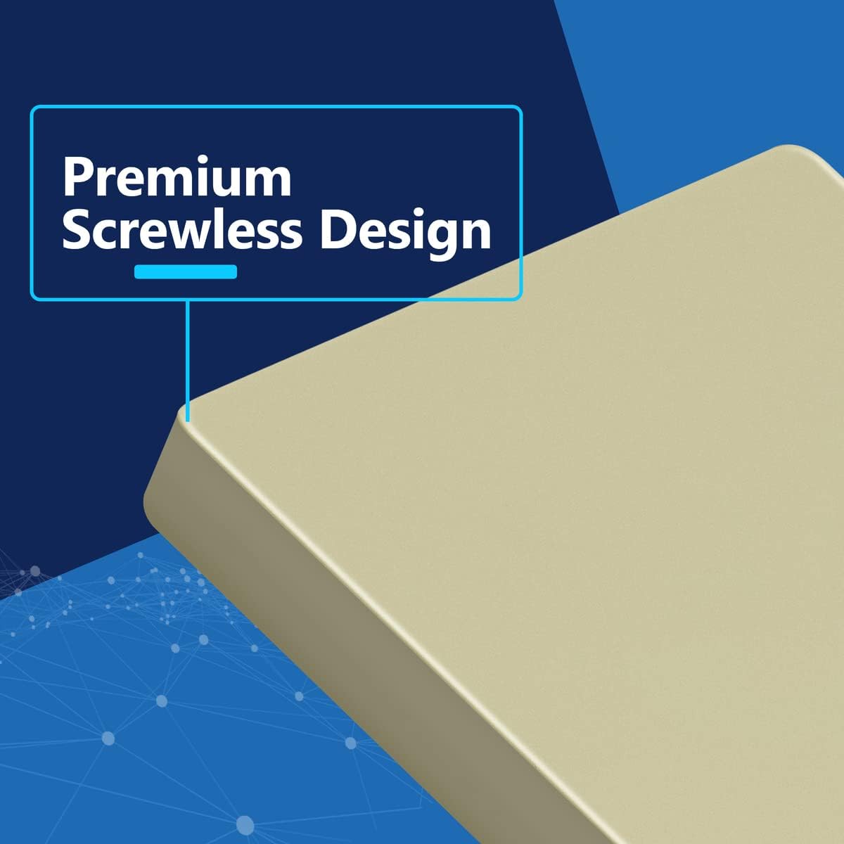 LIDER Blank Wall Plate, Screwless Design, 1-Gang, Matte Ivory, 10-Pack | Temperature And Impact Resistant, Midsize