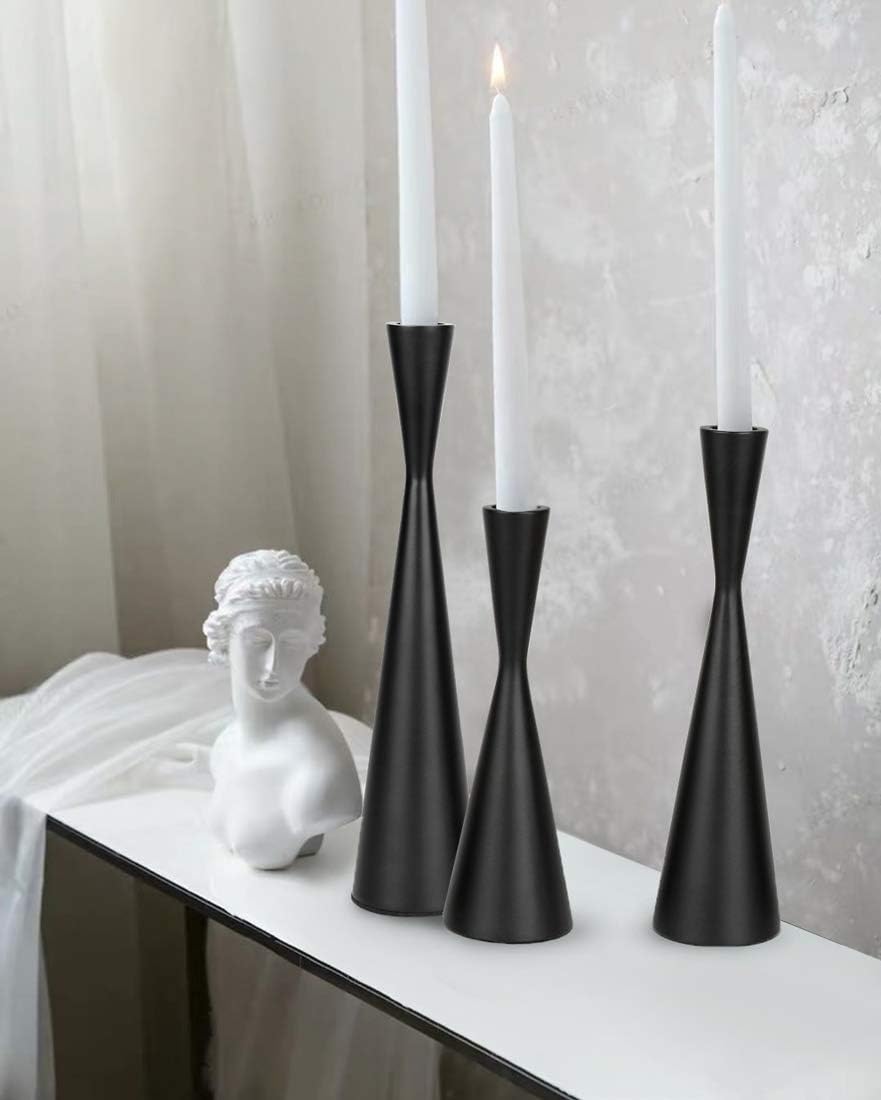 Vixdonos Taper Candlestick Holders Metal Candle Holders Set of 3 Table Decorative Candle Stand for Wedding, Dinning