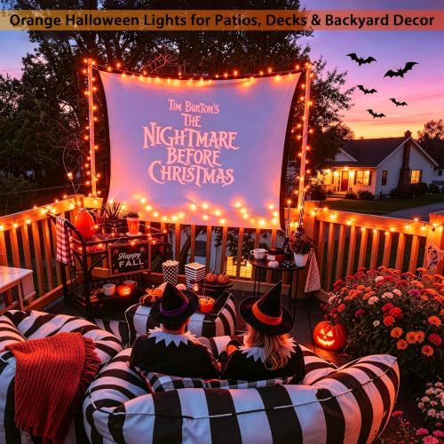JMEXSUSS 300 LED Orange Lights for Halloween Indoor Outdoor Decor