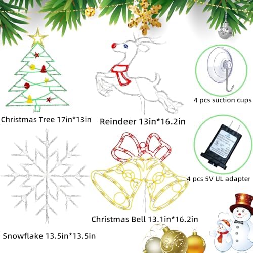 TRWYMZ Christmas Decorations - 16" Christmas Window Silhouette Lights