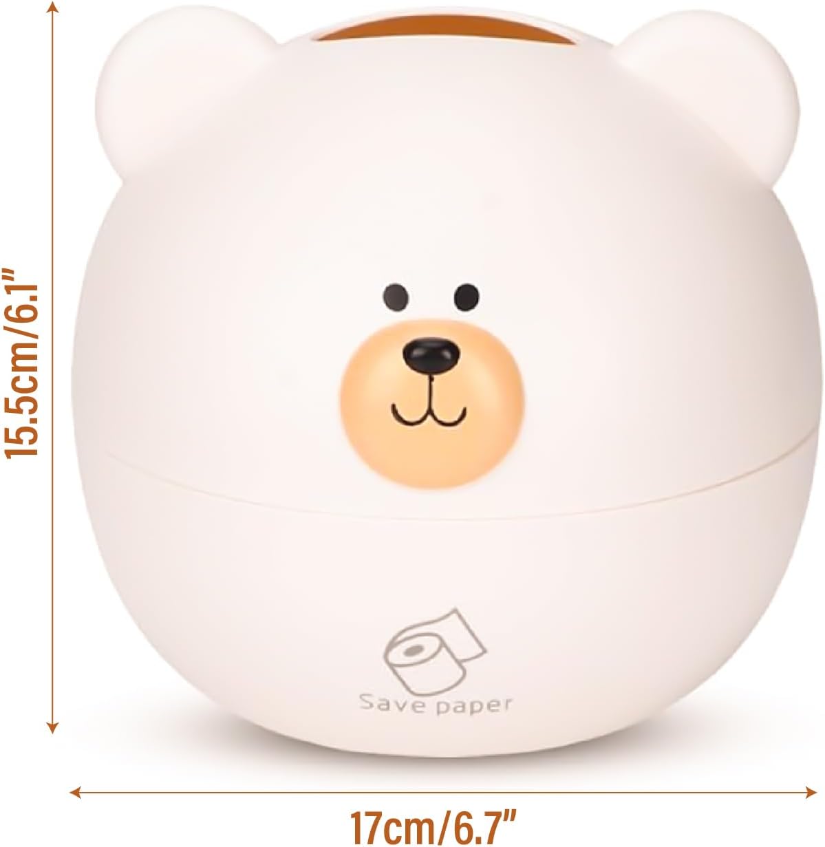 Bear Tissue Box Cover Cartoon Paper Holder Facial Dispenser Organizer for Kids Living Room Bathroom