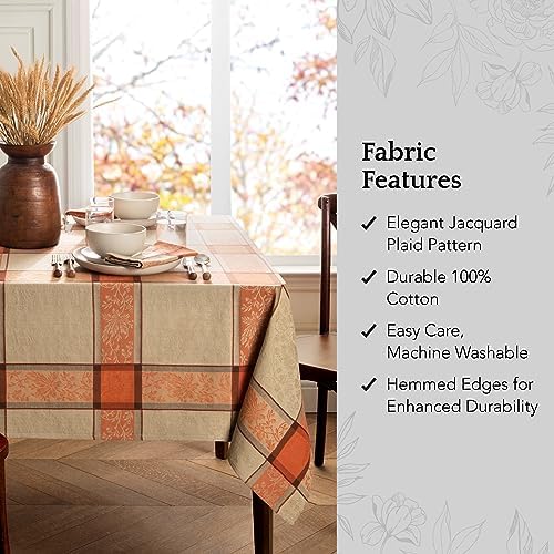 Threadmade Autumnal Harvest Jacquard Tablecloth, Multicolor - 60" W x 84" L