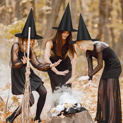 18Pcs Black Witch Hats, Thickened Hanging Witch Hat, Halloween Decor