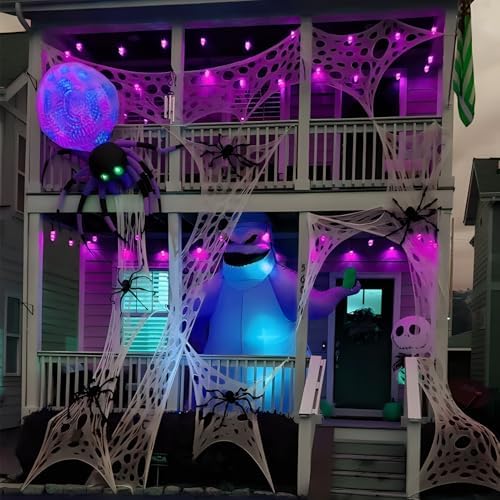 VICAMB 470sqft Giant Spider Web Halloween Decorations Outdoor