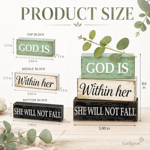 Christian Table Decor for Home, Inspirational Religious Gifts for Women
