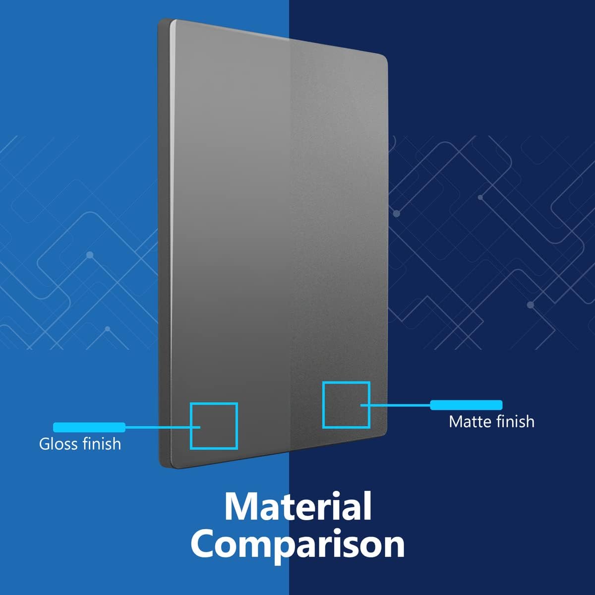 LIDER Blank Wall Plate, Screwless Design, 1-Gang, Matte Space Gray, 10-Pack | Temperature And Impact Resistant