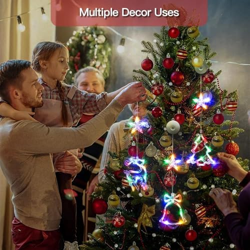 suddus Christmas Window Lights Decoration, Tree,Jingle Bell&Deer Multicolor