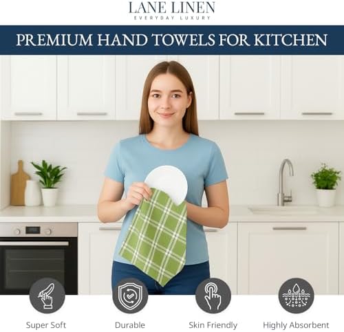 LANE LINEN Cotton Dish Towels for Kitchen Quick Drying, Durable 4 Pack