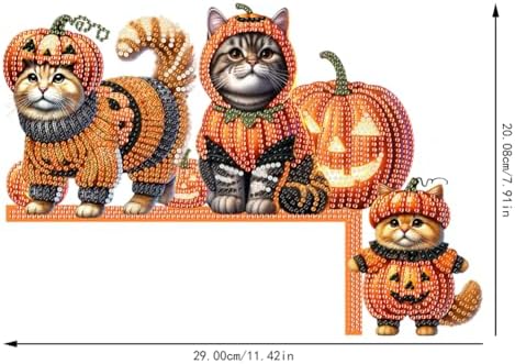 DIY Diamond Art Wooden Door Corner Decoration – Halloween Frame Sign Kit, Creative Wall Art Mosaic Frame Sign for Home Decor & Gifts