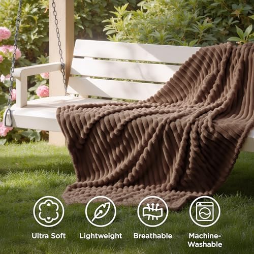 Bedsure Soft Twin XL Blanket for Bed Dorm Brown 66"x90"