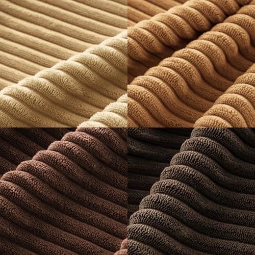 MIULEE Fall Corduroy Decorative Throw Pillow Covers Camel Brown 20x20