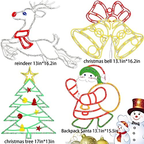 TRWYMZ Christmas Decorations - 16" Christmas Window Silhouette Lights
