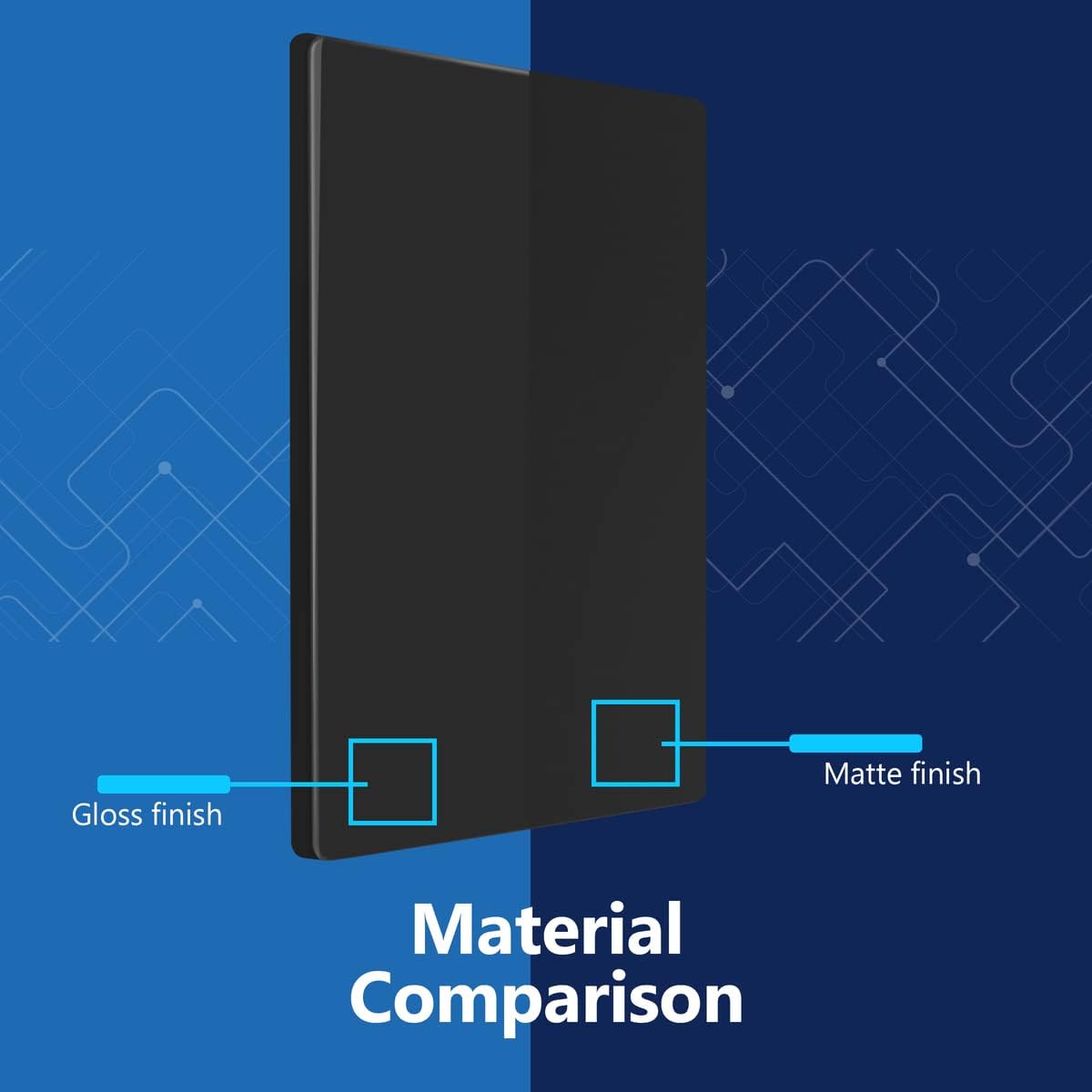 LIDER Blank Wall Plate, Screwless Design, 1-Gang, Matte Black, 10-Pack | Temperature And Impact Resistant, Midsize