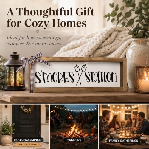 Smores Station Sign Camper Decor for Inside Shelf Table Wall