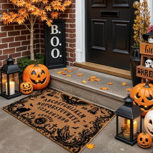 Kelarea Halloween Alphabet Number Door Mat, 17" x 29" Funny Letter Non-Slip