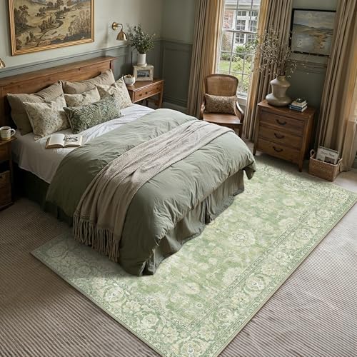 6x9 Green Neutral Area Rug