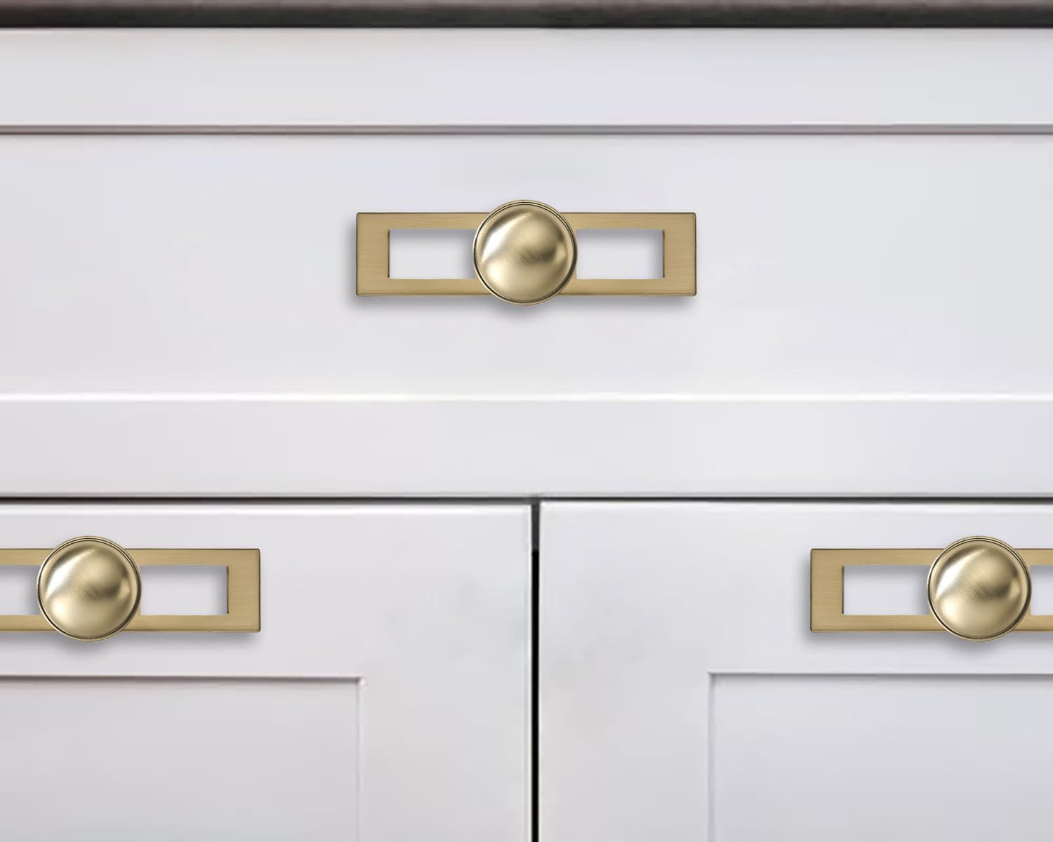 5 Pack 1-1/4 Inch Brushed Brass Cabinet Knobs Backplate with Base Plate Zinc Brushed Gold Kitchen Cabinet Handles