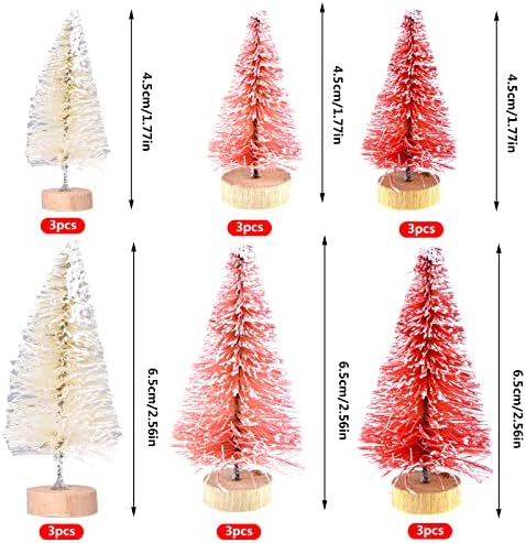 Yookat 51Pcs Mini Pine Trees Bottle Brush Trees Deer Boxes
