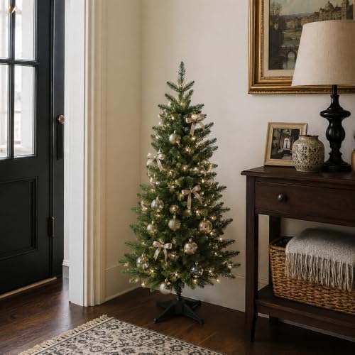 4FT Artificial Small Christmas Tree Realistic Mini PE Decor