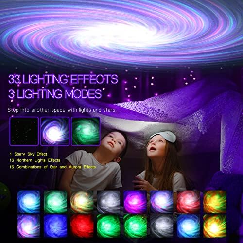 Northern Galaxy Light Aurora Projector with 33 Light Effects, Night Lights LED Star Projector for Bedroom Nebula Lamp