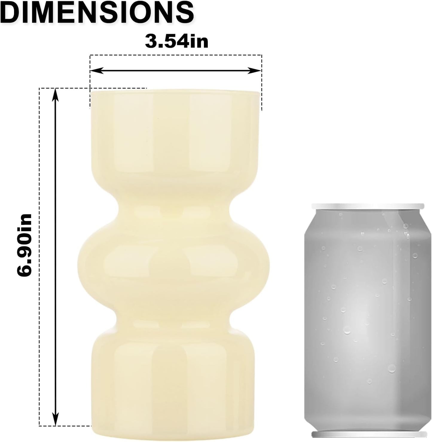 Glass Hydroponic Vase / Milky White / 7 Inch