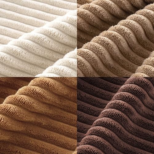 MIULEE Fall Corduroy Decorative Throw Pillow Covers Brown Series 20x20