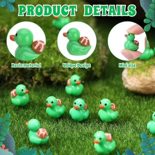 50 Pcs Turtle Ducks Toy Figures, Mini Turtle Resin Ducks Bulk