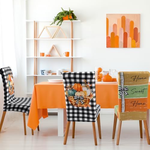 Mindsoft 6 Pcs Fall Chair Covers Pumpkin Dining Chair Slipcovers
