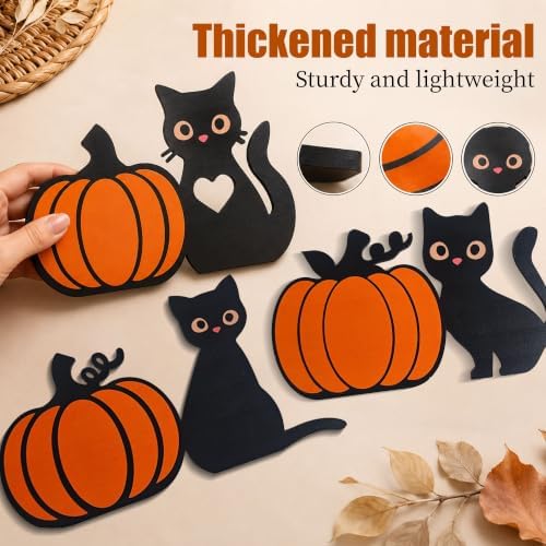 Black Cat Pumpkin Door Frame Decor, Halloween Decorations Indoor