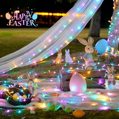 JMEXSUSS 33ft 100 LED Easter Lights for Indoor Outdoor Use