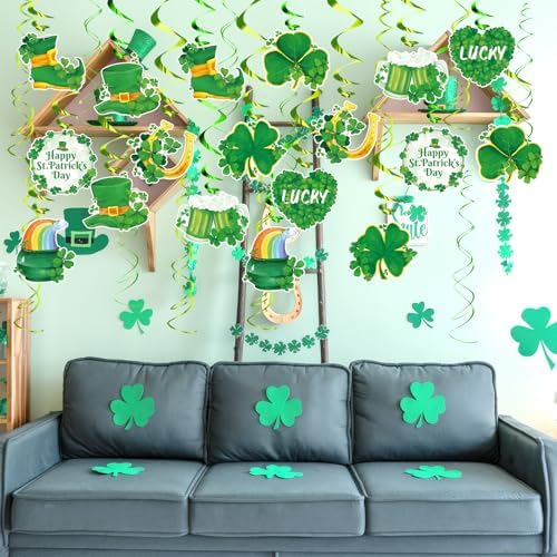 FRIDAY NIGHT 30Pcs St. Patrick's Day Hanging Swirls