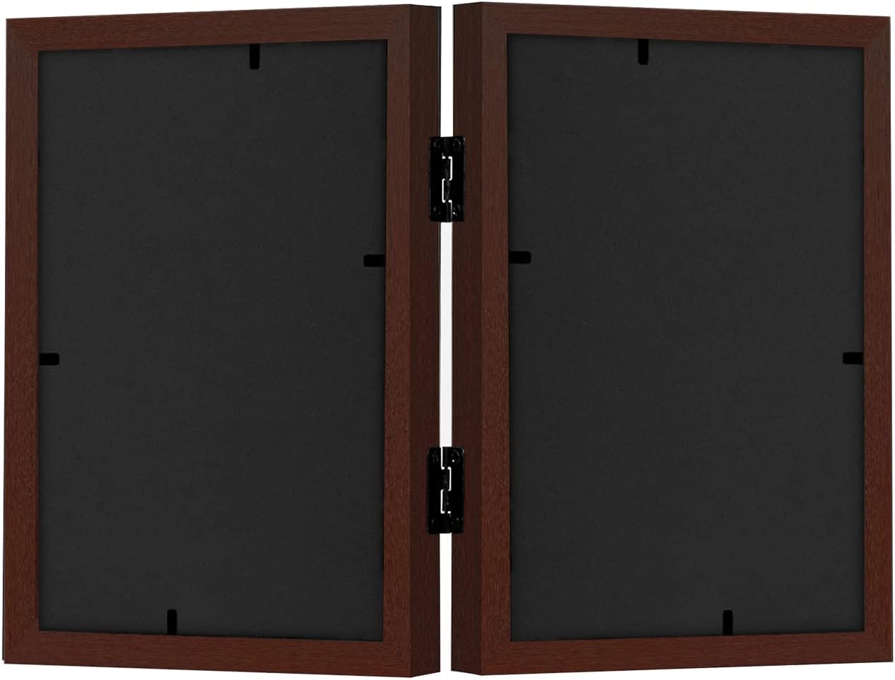 Americanflat Hinged 8x10 Picture Frame with Shatter-Resistant Glass - Double Picture Frames with Engineered Wood