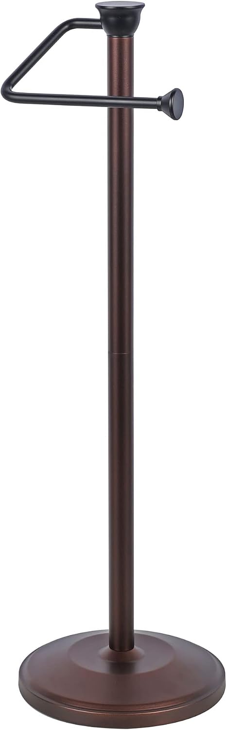 Toilet Paper Holder Stand, Freestanding Tissue Roll Dispenser with Reserve Storage, Bathroom Organizer for 5 Mega