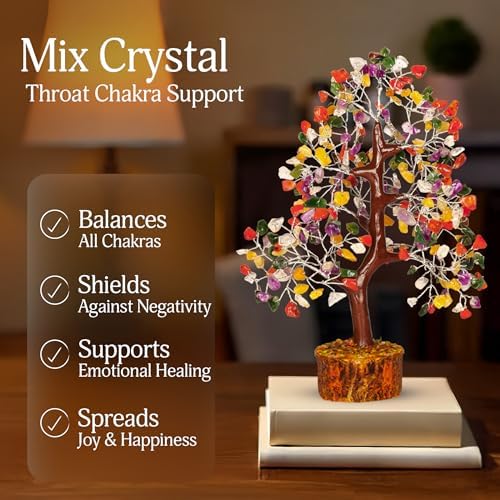 YATSKIA Mix Chakra Crystal Tree | Gemstone Tree | Healing Crystals Gift | Chakra Tree of Life | Crystals and Gemstones