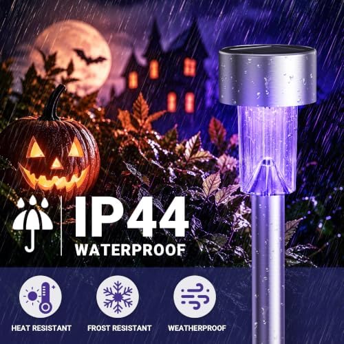 GIGALUMI Solar Halloween Lights Outdoor Waterproof 12-Pack Halloween Decor