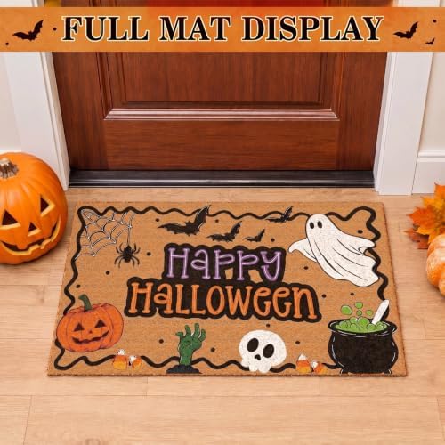 Halloween Door Mat Artificial Coir Ghost Doormat 16 x 30 Inch
