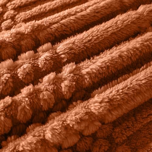 90x104 Inch Rust King Bed Blanket - Soft & Fluffy Fleece, Cute & Aesthetic, Perfect for Sofa, Couch, Bed, Living Room &