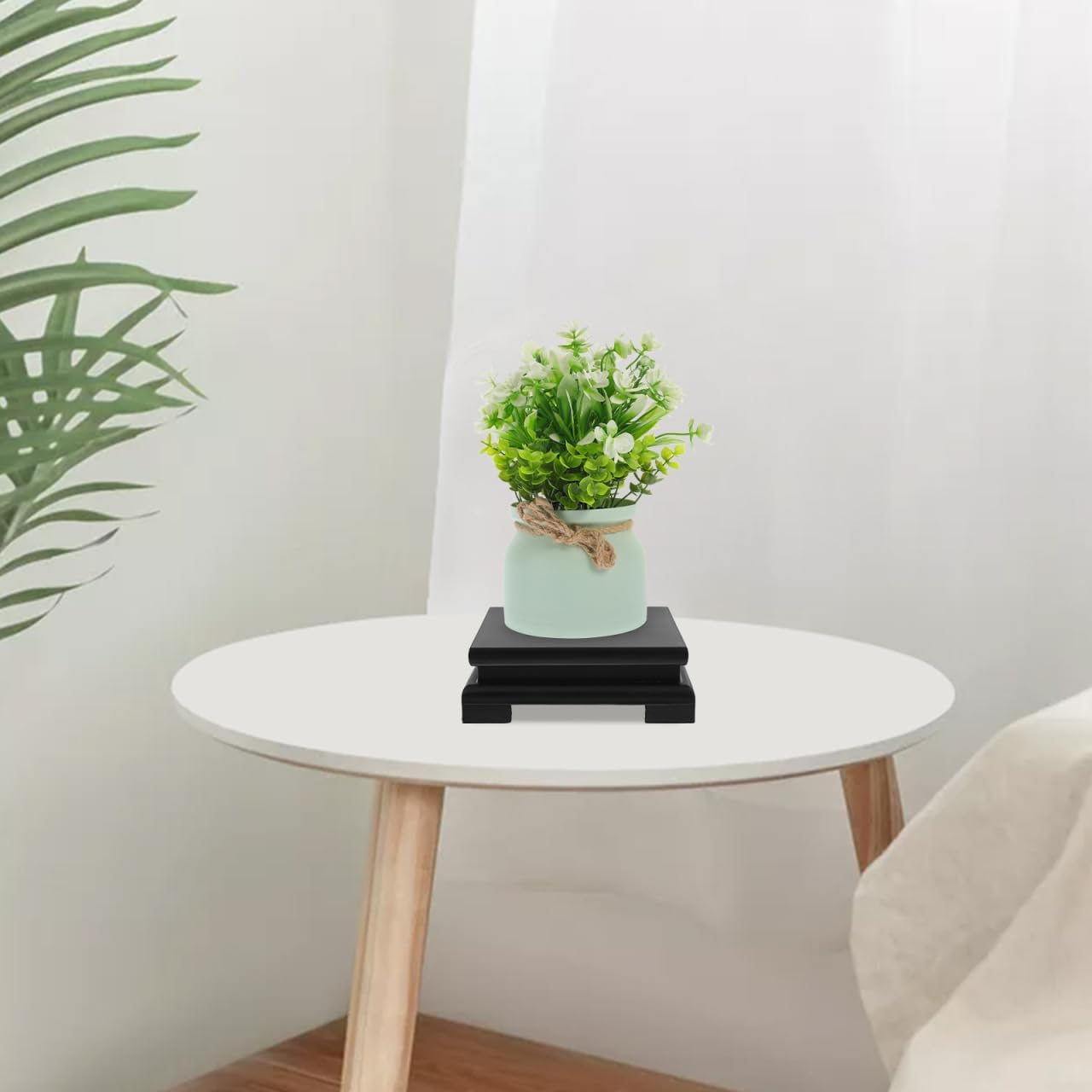 Wooden Display Stand Teapot Aquarium Lamp Base Square Vase Riser Home Decoration Accessories