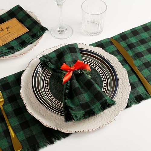 Pine Niddle Wreath Napkin Rings, Christmas Napkin Rings Set of 12 with Red Satin Bow Cloth Napkin Rings for Christmas Table Decoration, Wedding, Thanksgiving, Party, Dinner Table Decor