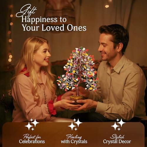 YATSKIA Mix Chakra Crystal Tree | Gemstone Tree | Healing Crystals Gift | Chakra Tree of Life | Crystals and Gemstones