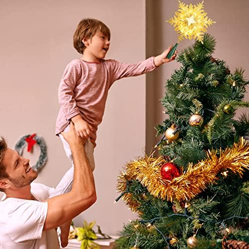 Brizled Lighted Tree Topper with Light, 9.25’’ Snowflake Christmas Tree Top