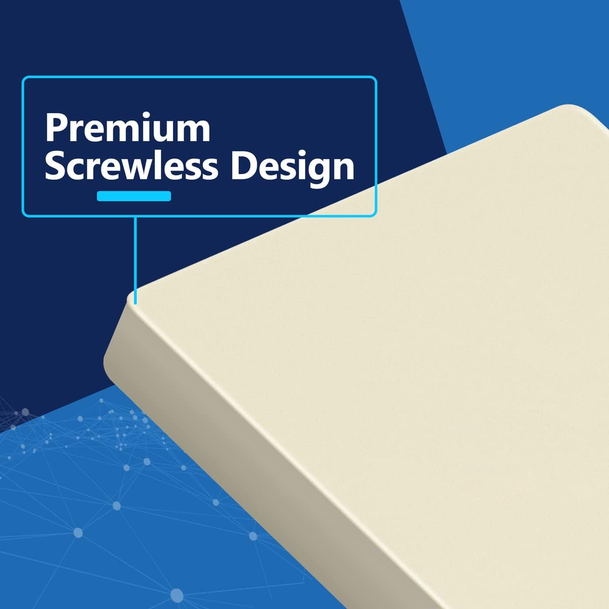 LIDER Blank Wall Plate, Screwless Design, Midsize, 1-Gang, 10-Pack | Temperature And Impact Resistant, Matte Light